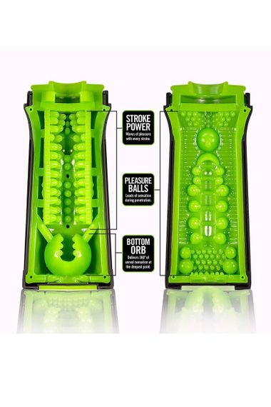 Мастурбатор чоловічий у колбі M FOR MEN M2 Superior Stroker Black — текстурований, з регулятором тиску | Зображення 3