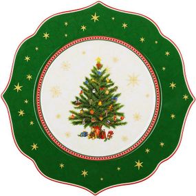 Тарілки порцелянові "Christmas Story" 2 тарілки Ø27.5см, зелений з білим