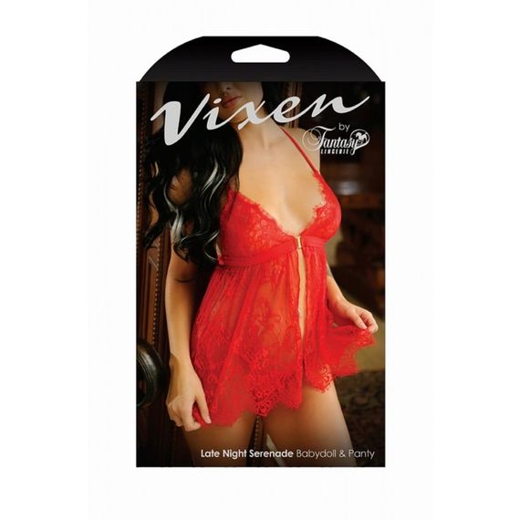 Мереживний пеньюар Vixen, червоний, One Size | Зображення 2