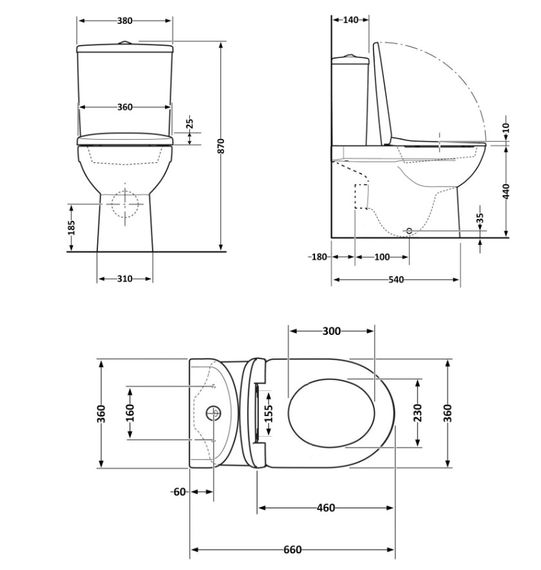 Унітаз підлоговий Qtap Robin Ultra Quiet з сидінням Slim Duroplast/ Soft-close/ Quick Release QT13226083AMB | Зображення 9