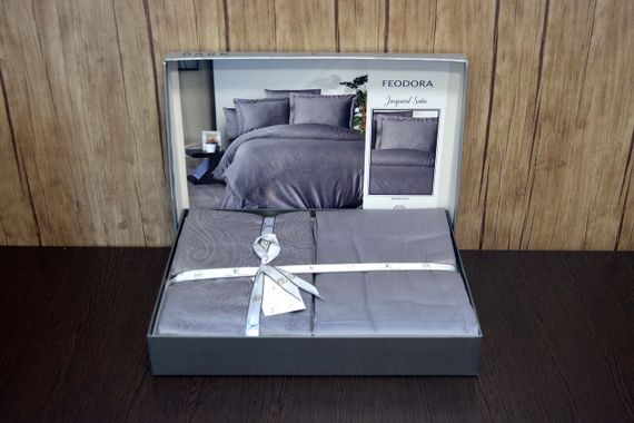 Постільна білизна First Choice Jacquard Satin 200 х 220 см Feodora Quick Silver | Зображення 1