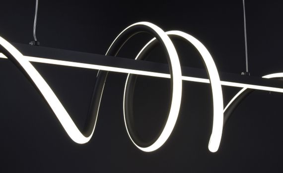 Люстра світлодіодна підвісна LED світильник для квартири на стелю лед 26972 Чорний 30-100х20х100 см. | Зображення 4