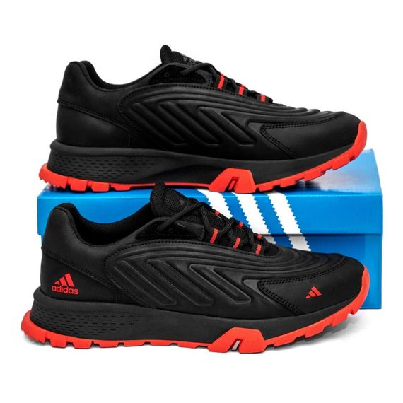 шкіряні кросівки Adidas  колір чорний/ червоний | Зображення 1