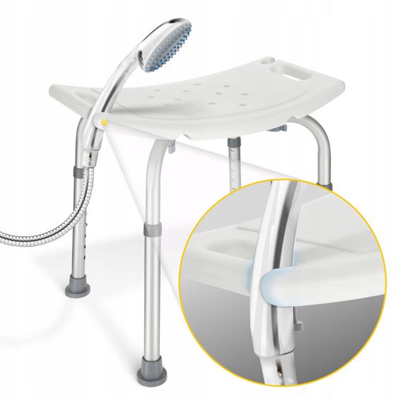 Стілець-табурет 4FIZJO для ванної та душу, регульований White/Grey (P-5905973403399) | Зображення 8