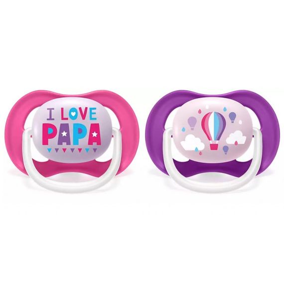 Avent Пустушка Avent Ultra Air I love 6-18міс, ортодонтична, 2шт, для дівчат (SCF080/04) | Зображення 1