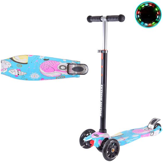 Самокат детский для девочки Scooter на 3-6 лет светящиеся колеса RT