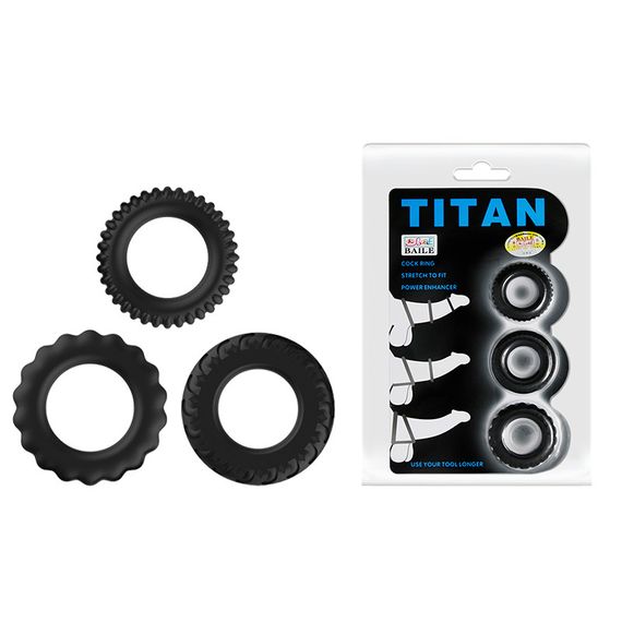 Ерекційні кільця - Titan Cock Ring Set Blue sexstyle