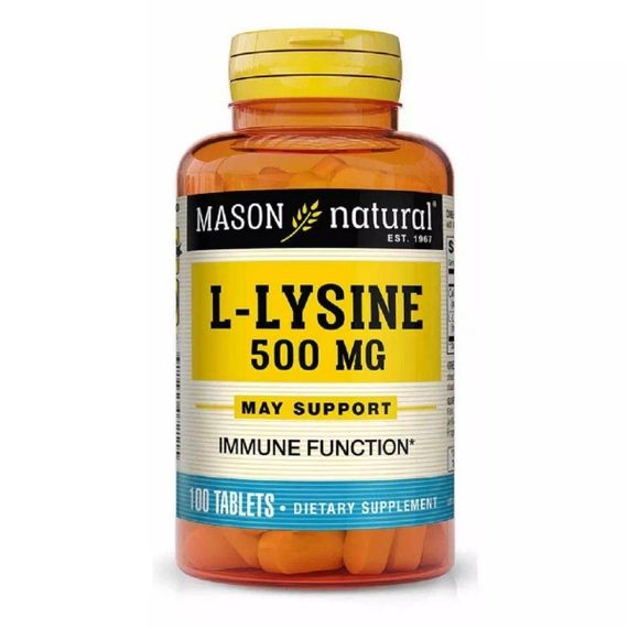 Амінокислота Лізін Mason Natural L-Lysine 500 mg 100 Tabs