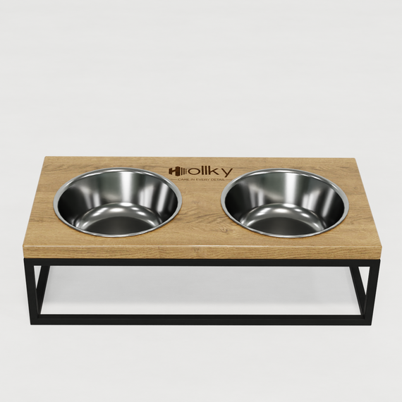 Миски на подставке для средних собак и больших котов Hollky Base M (2 × 0,95 л) BM-422110-BLNT | Зображення 2