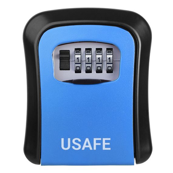 Антивандальний зовнішній міні сейф для ключів uSafe KS-03, з кодовим замком, настінний, Синій | Зображення 1