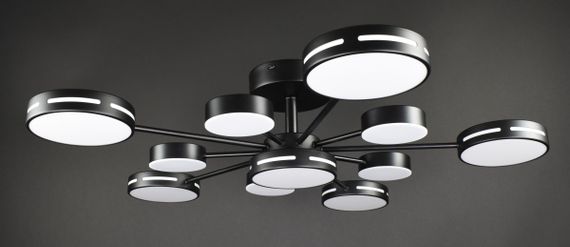 Люстра світлодіодна стельова LED світильник для квартири на стелю лед 27933 Чорний 19х88х88 см. | Зображення 5