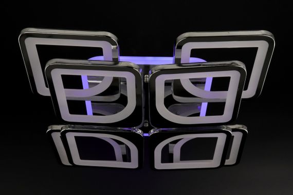 Люстра світлодіодна стельова LED світильник для квартири на стелю лед з пультом 25750 Хром 11х43х43 см. | Зображення 5