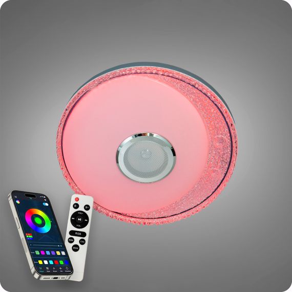 Люстра світлодіодна 517 Dlight RGB з пультом і  колонкою 70Вт Білий (02154) | Зображення 2