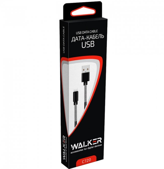 Кабель USB Type-C WALKER C720 2,4A 2м чорний | Зображення 2