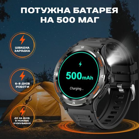 Smart Advanture Steel Black з компасом, 2 ремешка | Зображення 3