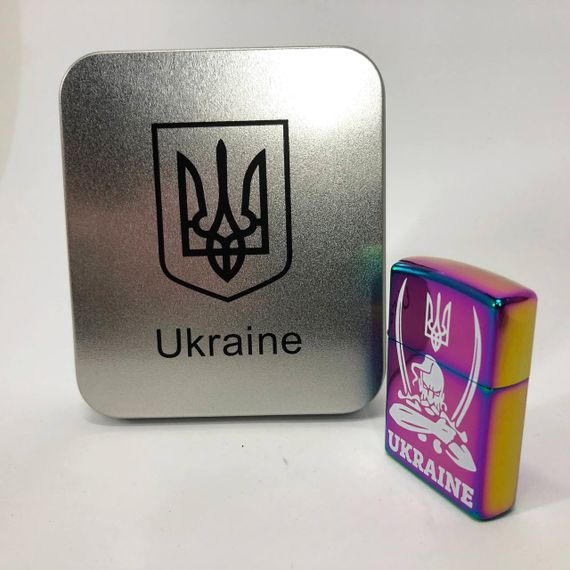Дугова електроімпульсна запальничка USB Україна (металева коробка) HL-449. VF-976 Колір: хамелеон | Зображення 8