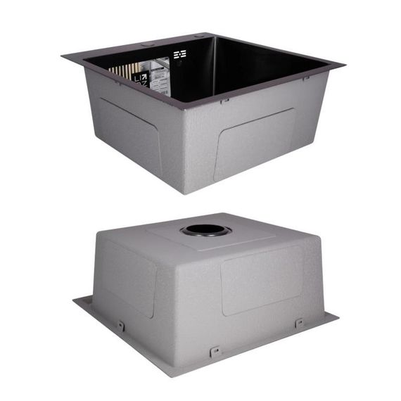 Комплект Lidz Handmade H5050B Мийка для кухні інтегрована BlackPVD у комплекті з дозатором + Lidz K01B Кошик для кухонної | Зображення 3