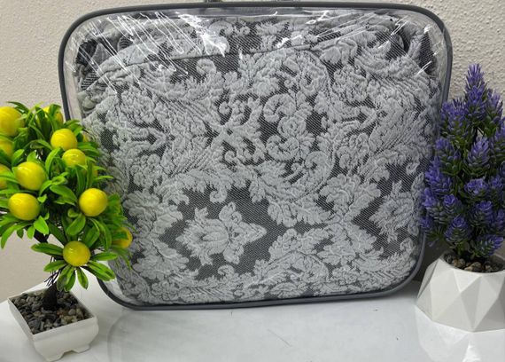 Чехлы на стулья Damask с юбкой, кремовые | Зображення 1