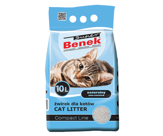 Бентонітовий наповнювач Super Benek Compact Line Natural без запаху 10 л