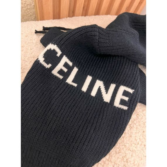 Брендовый свитер для собак CELINE крупной вязки, с объемным капюшоном на шнурках, черный | Зображення 4