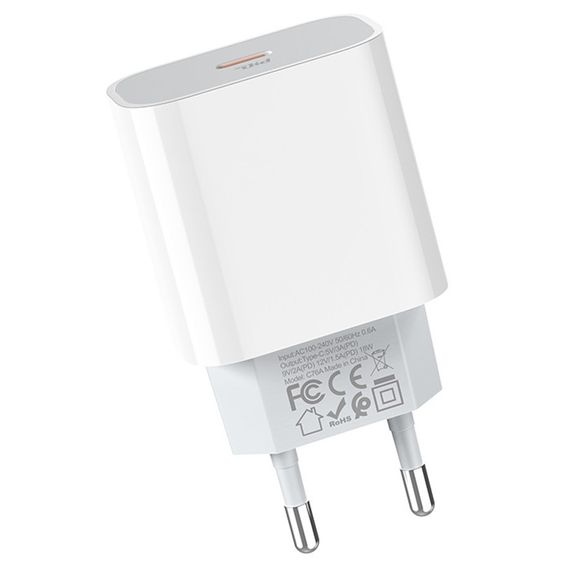 СЗУ 110-240V HOCO C76APlus, USB-C, PD20W, PPS, QC3.0, White | Зображення 5