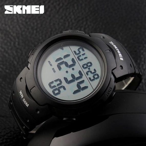 Фірмовий спортивний годинник SKMEI 1068BK / Армійський годинник протиударний / Годинник BM-493 скмей чоловічий | Зображення 1