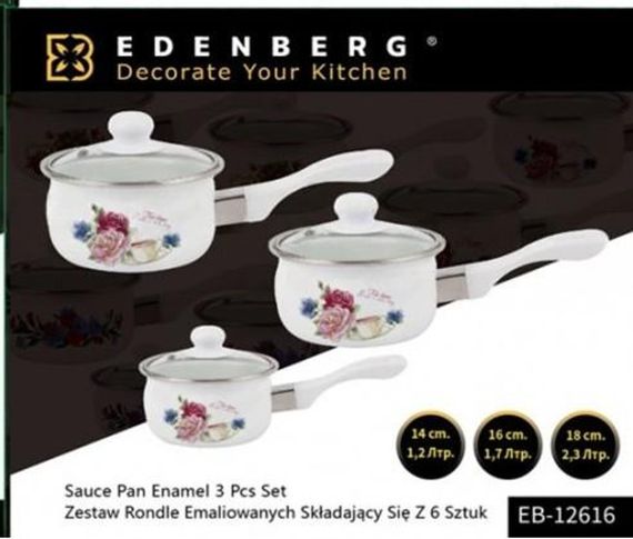 Набір ковшів Edenberg EB-12616 6 предметів білий | Зображення 1