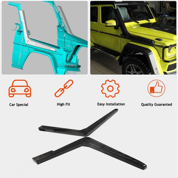 Шноркель (для 2004-2018, 2 шт, Карбон) для Mercedes G сlass W463 | Зображення 1