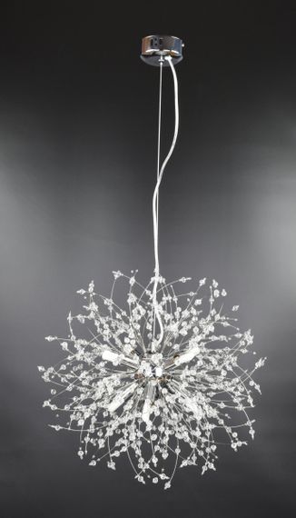 Люстра підвісна на 8 лампочок 26480 Хром 50-160х45х45 см.