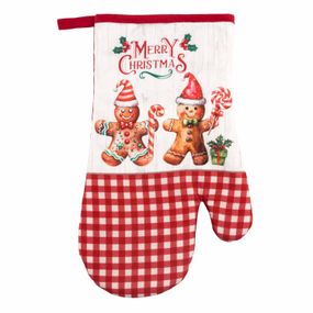 Рукавичка Ardesto Christmas Gingerbread 18х30см, 100% поліестер (верх), 100% бавовна (низ), червоний (ART05HG)