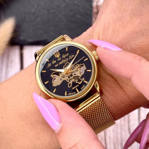 Класичний жіночий годинник Awarder 028L Gold-Black Де би не була | Зображення 4