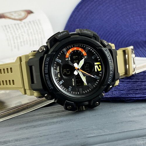 Skmei 1343 Black-Khaki Wristband | Зображення 2