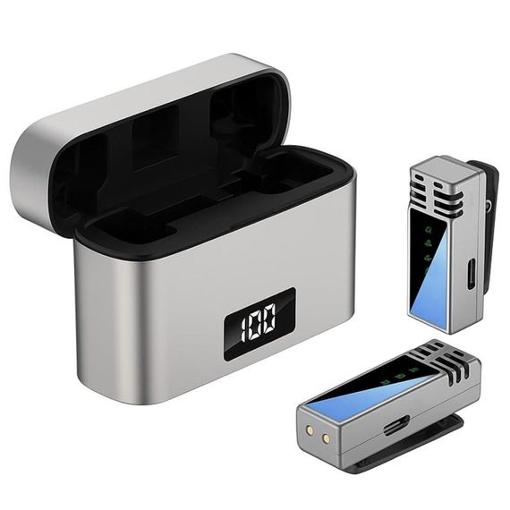 Петличний бездротовий мікрофон Jmary MW-15 Dual-mic Type-C Black