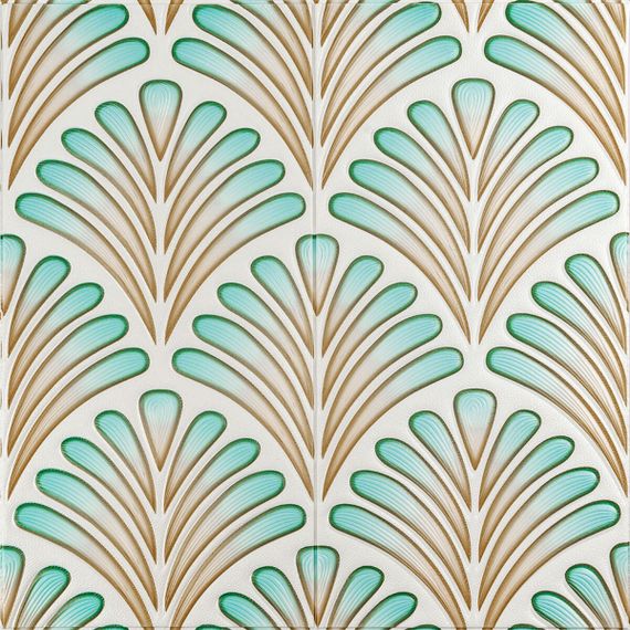 Панель стінова 3D 700х700х4мм коричнево-зелений візерунок (D) SW-00001988