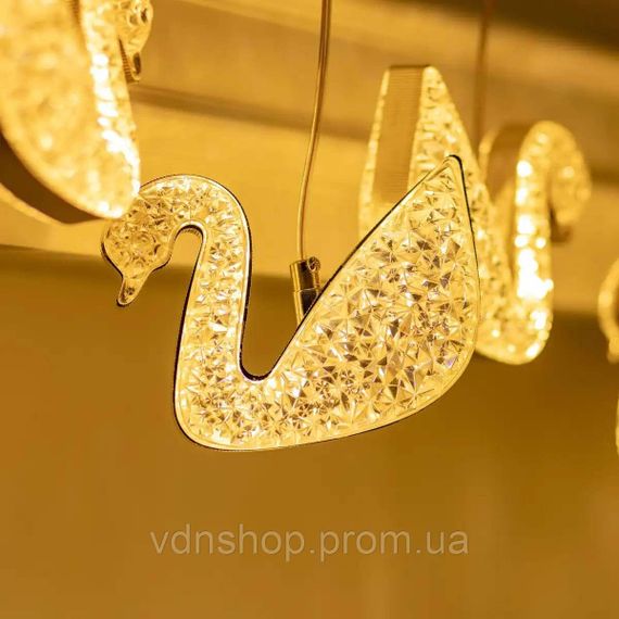 Гірлянда штора з фігурками Сваровскі 3 метри 6 ламп тепле жовте світло 6L3MSWA | Зображення 6