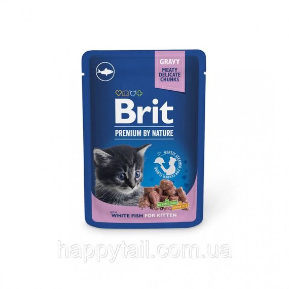 Корм влажный Brit Premium White fish for Kitten д/кошенят белая рыба 100 г | Зображення 3
