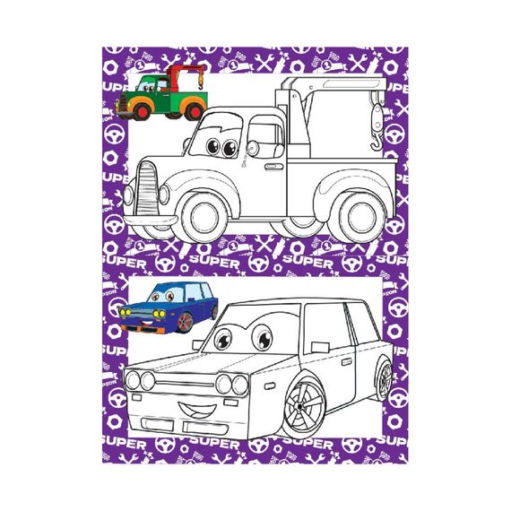 Книжка розмальовка "Тачки" РМ-48-50 с цветными подсказками | Зображення 1