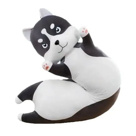 Мягкая игрушка подушка длинный Хаски антистресс подушка серый 130 см | Зображення 2