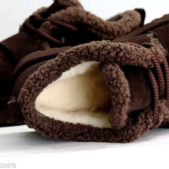 Молодежные дизайнерские зимние автоледи натуралки на липучке цвет Шоколад | Зображення 6