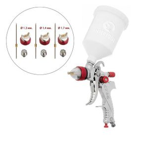 Фарбопульт пневматичний HVLP з трьома форсунками: 1,3 мм, 1,4 мм, 1,7 мм INTERTOOL PT-0153