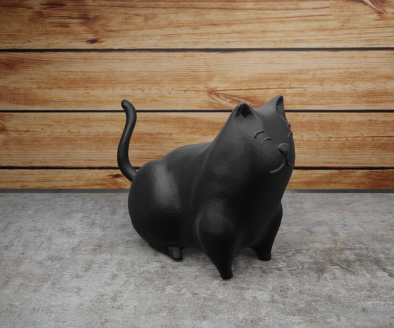 Статуэтка супер кот толстун Черный, 50 | Зображення 1