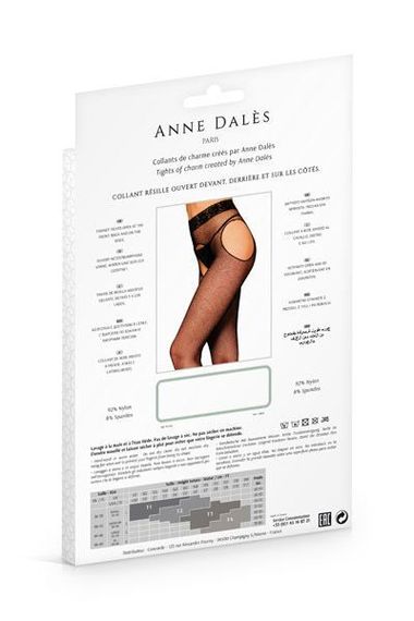 Колготки-панчохи з поясом Anne De Ales MORGANE T2 Black, дрібна сіточка, з доступом | Зображення 2