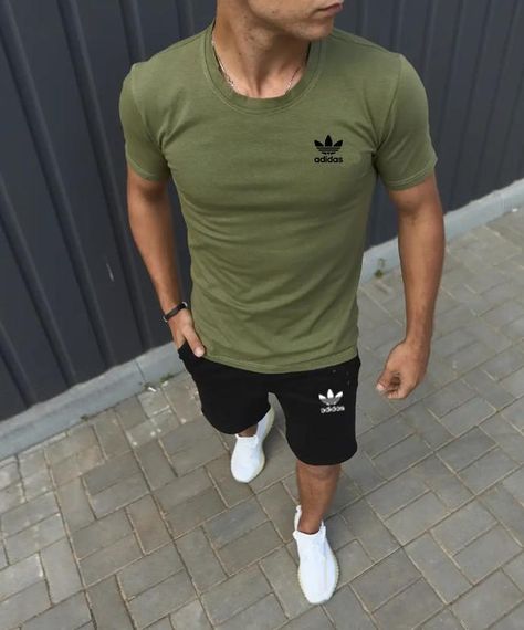 Чоловічий літній костюм adidas хакі | Зображення 1