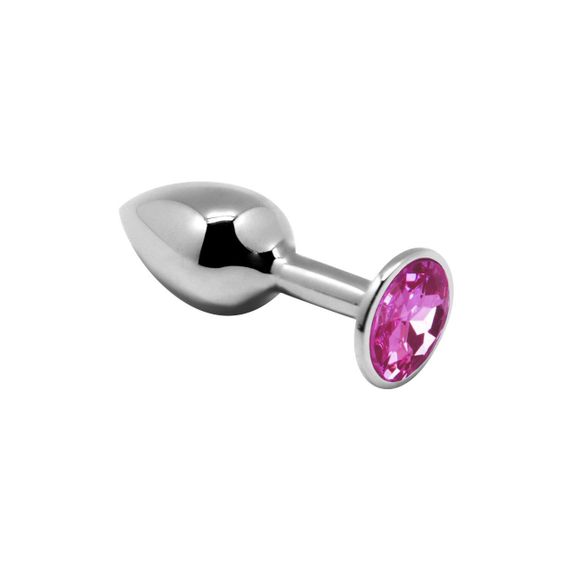 Металлическая анальная пробка с кристаллом Alive Mini Metal Butt Plug Pink S Sex Aura