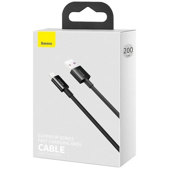 Дата кабель Baseus Superior Series USB to Type-C 100W (2m) (P103201) Cluster Black | Зображення 3