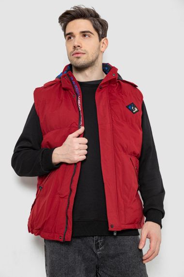 Жилетка мужская демисезонная, цвет бордовый, 244R99007 | Зображення 1
