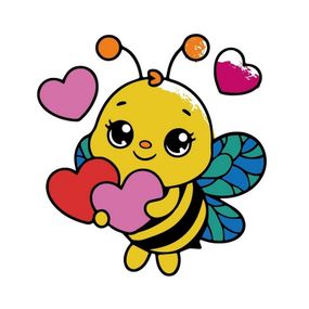 Детская раскраска пальчиковыми красками "Пчелка с сердечками" 15635-AC 25х25 см