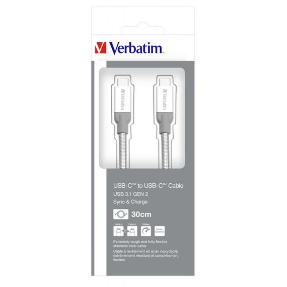 Дата кабель USB-C to USB-C 0.3m USB 3.1 Verbatim (48867) | Зображення 5