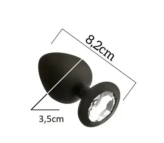 Силіконова анальна пробка з кристалом SKN KSIL-19M (розмір M) sexstyle | Зображення 2