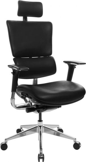 Кресло офисное GT RACER X-807 LEATHER BLACK (P-02) | Зображення 1
